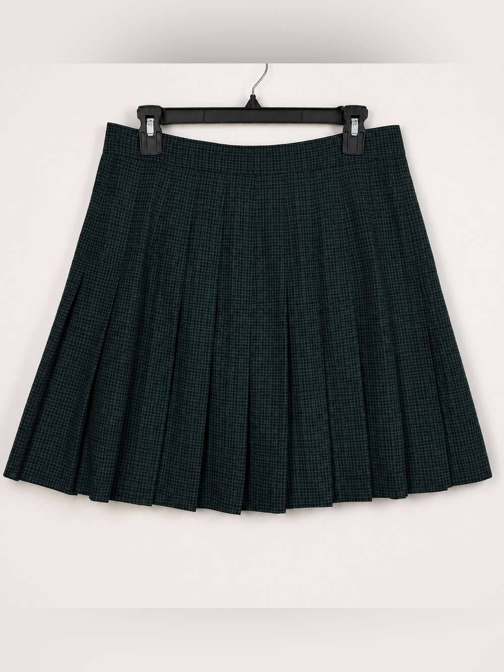 Vintage Sag Harbor Hunter Green Plaid Pleated Mini Skirt Size 14 Preppy